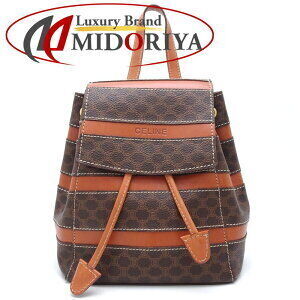 Celine Backpack Macadam Canvas Leather Brown